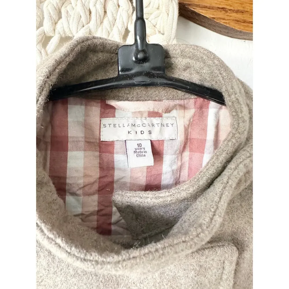 Stella McCartney Kids Wool Blend Taupe Peacoat Girls Size 10